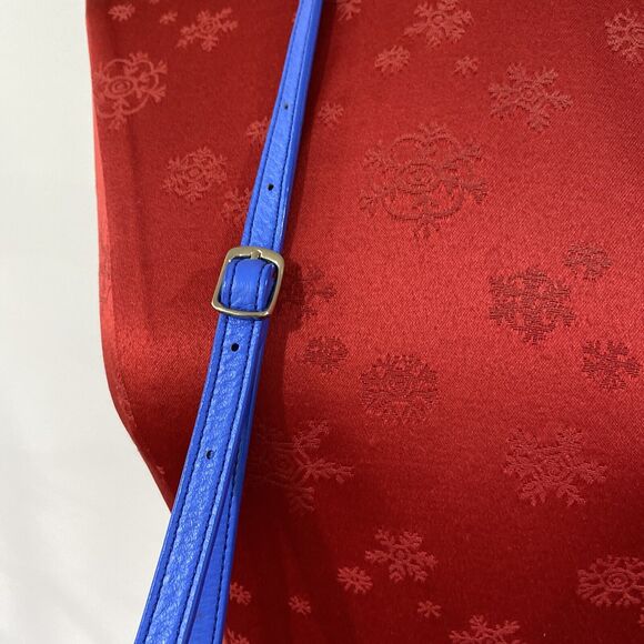 Talbots Blue Leather Crossbody Shoulder Bag Small Casual Purse Zip Flap Preppy - Picture 5 of 13